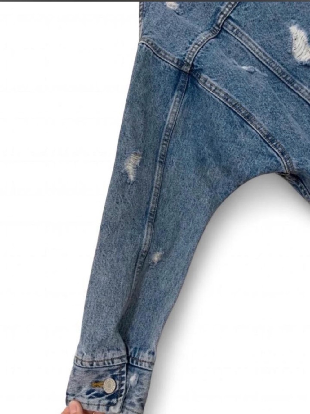 Pull&Bear Distressed Denim Jacket - Picture 6 of 8